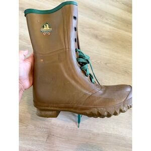 Vintage Northerner Brown Rubber Lace Up Hunting Boots Made in USA Men Size 13-14
